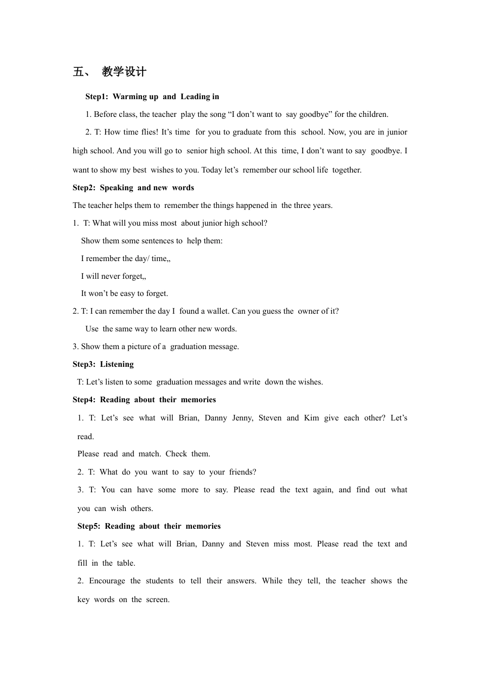 外研版英语六年级下册-Module 9 Unit 1 Best wishes to you! 教案.doc_第2页