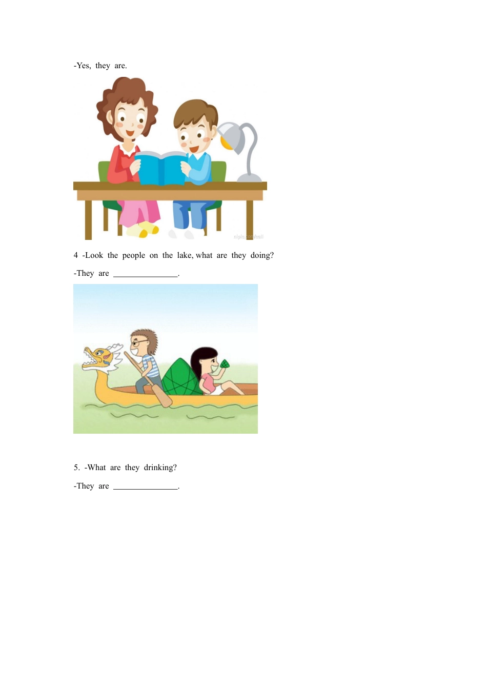 外研版英语四年级上-Unit 1 What are they doing 习题.doc_第2页