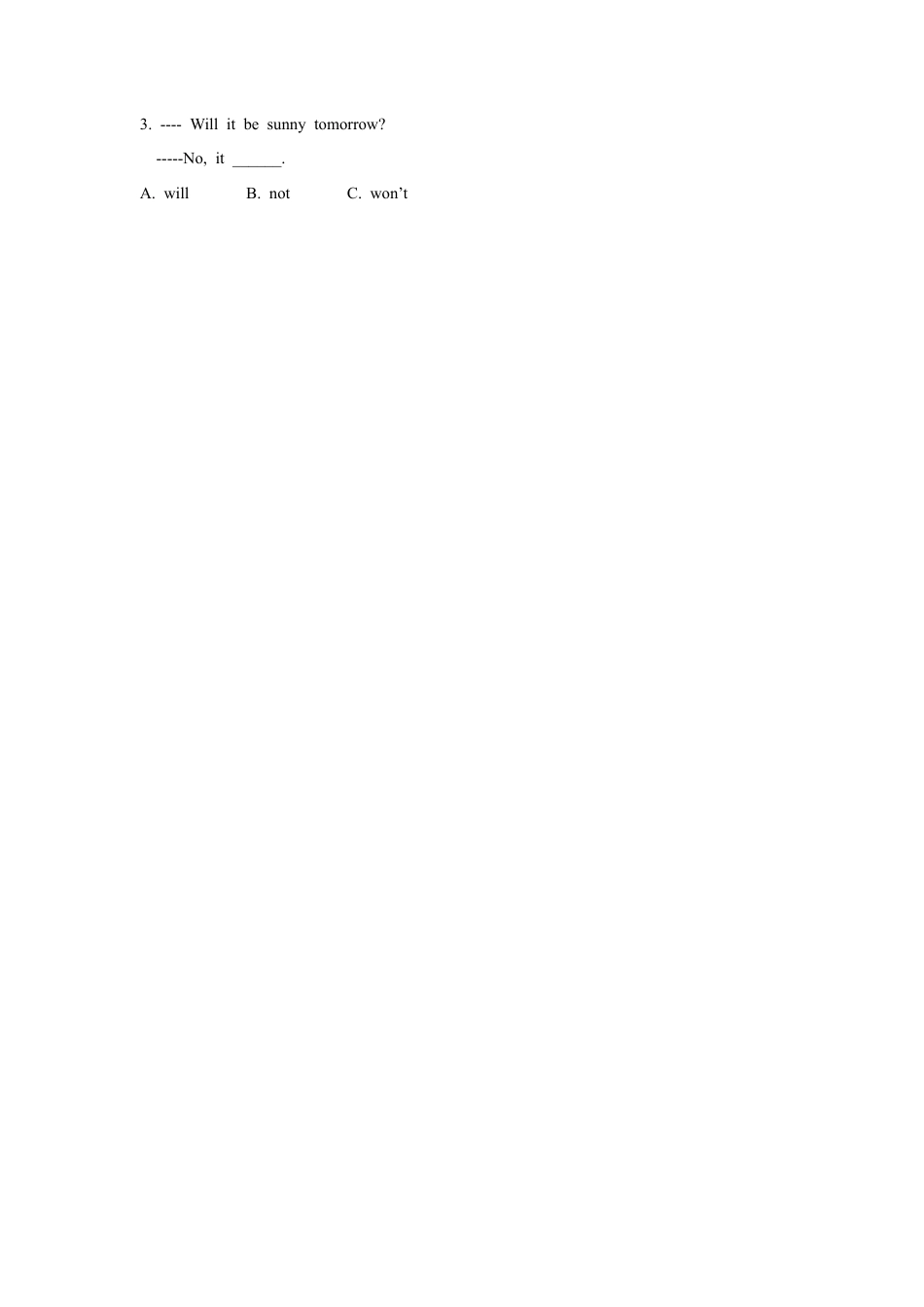 外研版英语四年级下-Module 4 Unit 2 Will it be hot in Haikou 习题1.doc_第2页