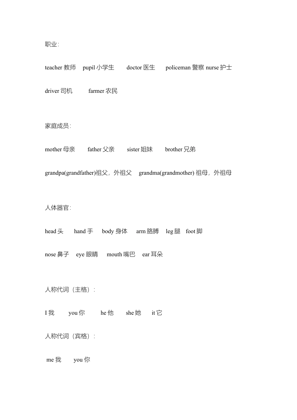 外研小学英语三起点3上 单词句子汇总.doc_第2页