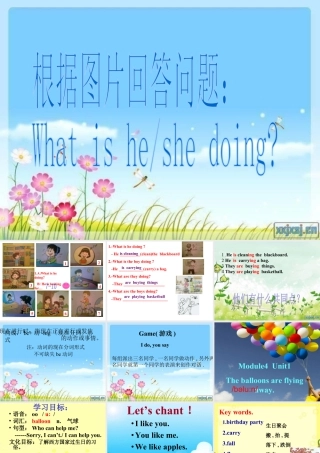 外研版小学英语课件-(外研版)六年级下_Module4_unit1The_balloons_are_flying_away.ppt.ppt