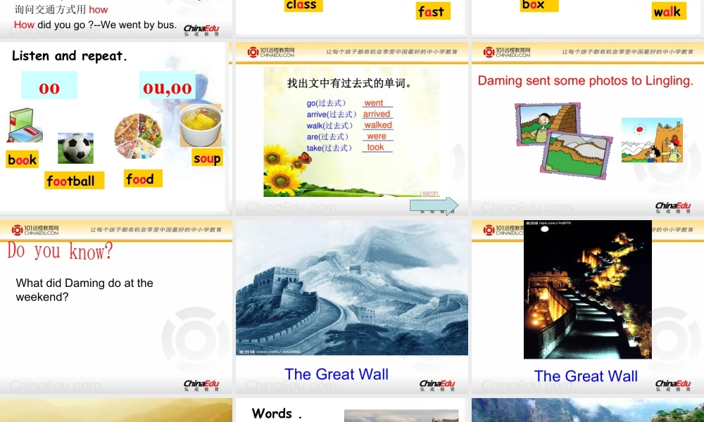 外研版小学英语课件-3Unit 2 Daming took a photo of his father..ppt