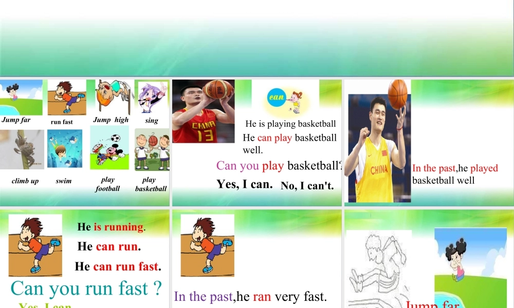 外研版小学英语课件-6Unit 2 He ran very fast..ppt