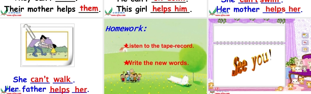 外研版小学英语课件-7Unit 1 He can’t see (1).ppt