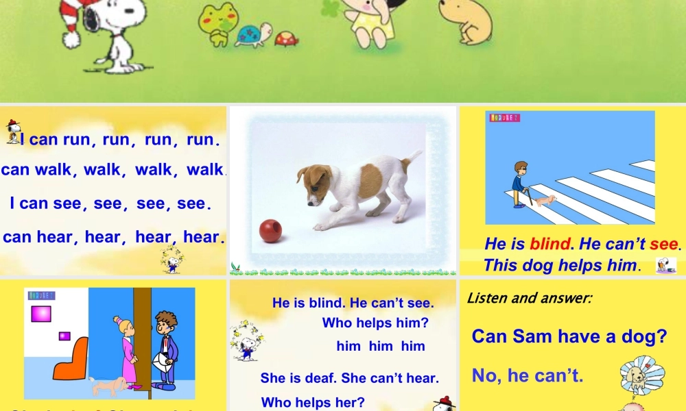 外研版小学英语课件-7Unit 1 He can’t see (2).ppt