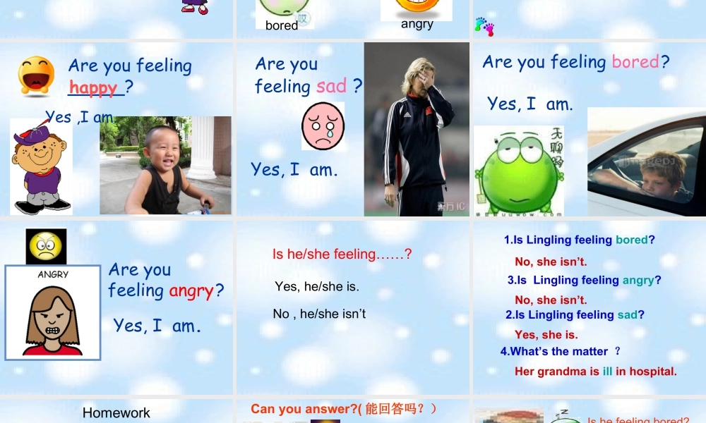 外研版小学英语课件-9Unit 1 Are you feeling bored_.ppt