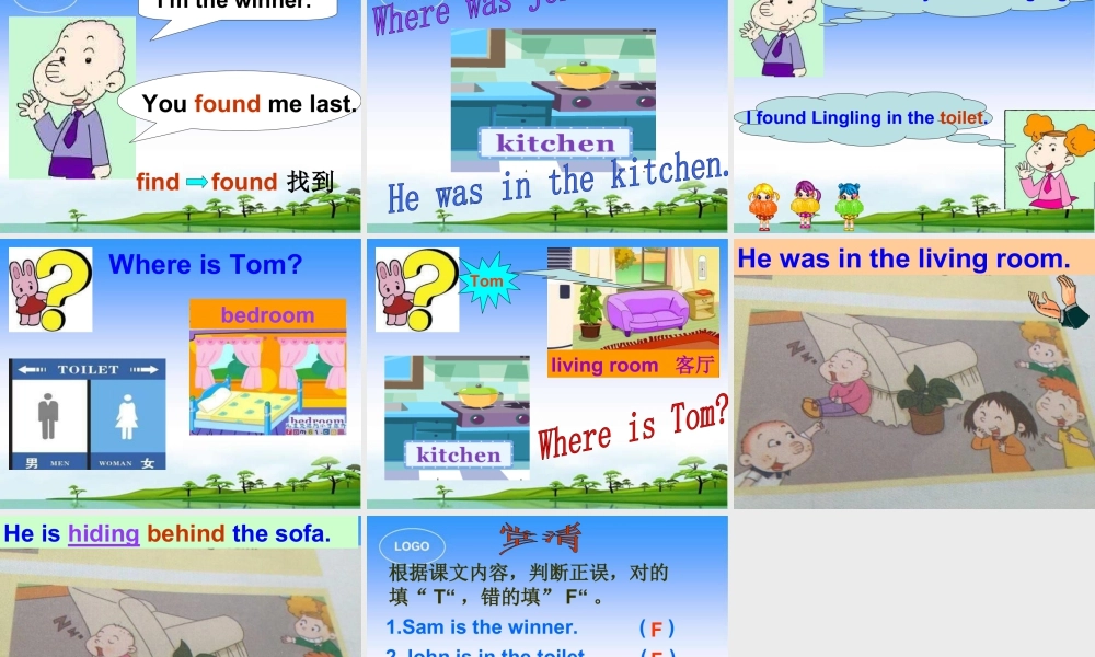 外研版小学英语课件-10Unit 1 He was in the kitchen.ppt