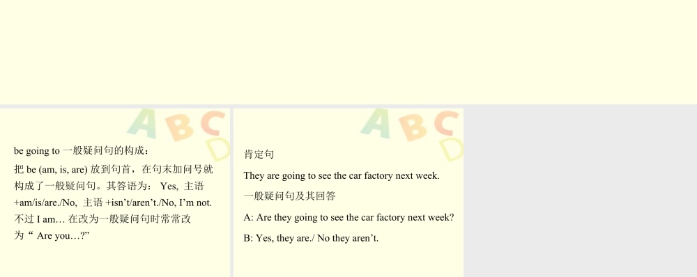 外研版小学英语课件-be going to的一般疑问句.ppt