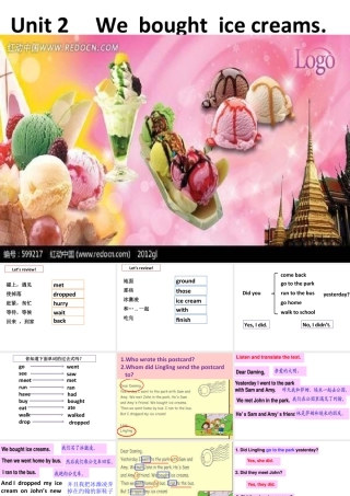 外研版小学英语课件-M1U2  We bought ice creams.ppt
