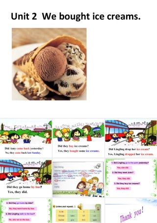 外研版小学英语课件-M1U2 We bought ice creams.ppt