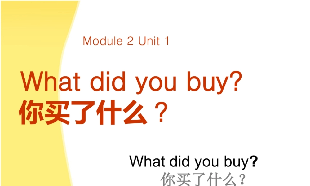 外研版小学英语课件-M2U1 What did you buy？？课件.ppt