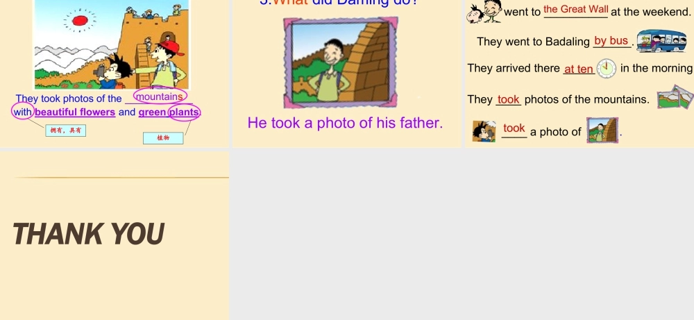 外研版小学英语课件-M3U2 Daming took a photo of his father.ppt