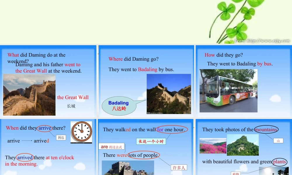 外研版小学英语课件-M3U2 Daming took a photo of his father.课件.ppt