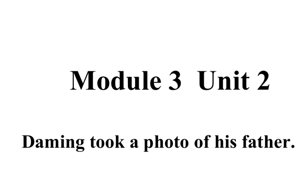 外研版小学英语课件-M3U2 Daming took a photo of his father课件.ppt