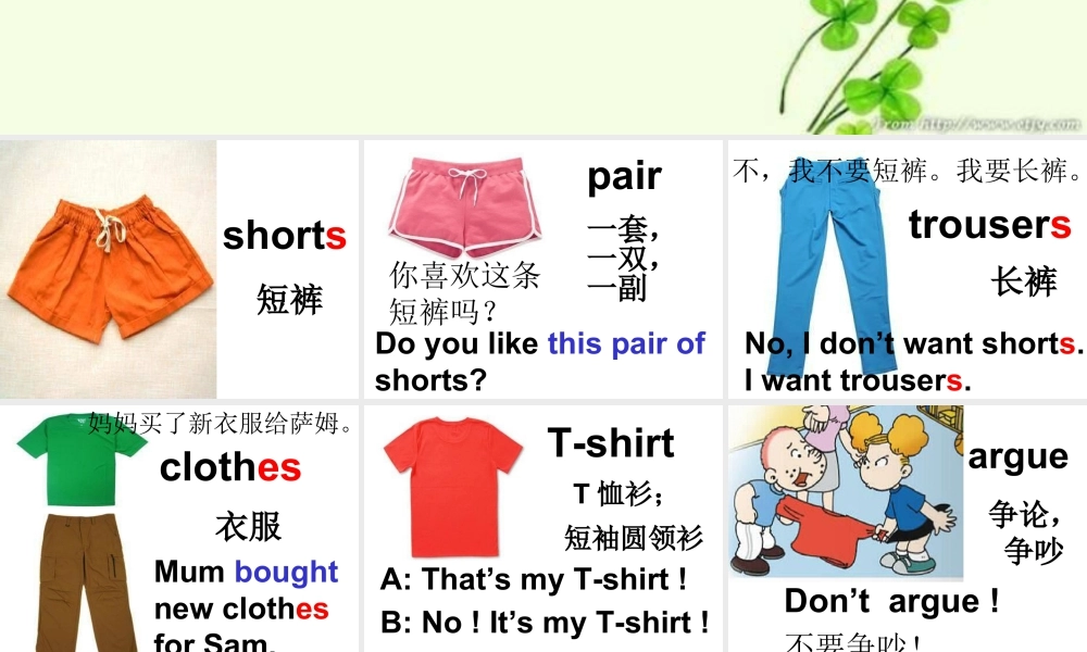 外研版小学英语课件-M4U1 Mum bought a new T-shirt for me.课件.ppt
