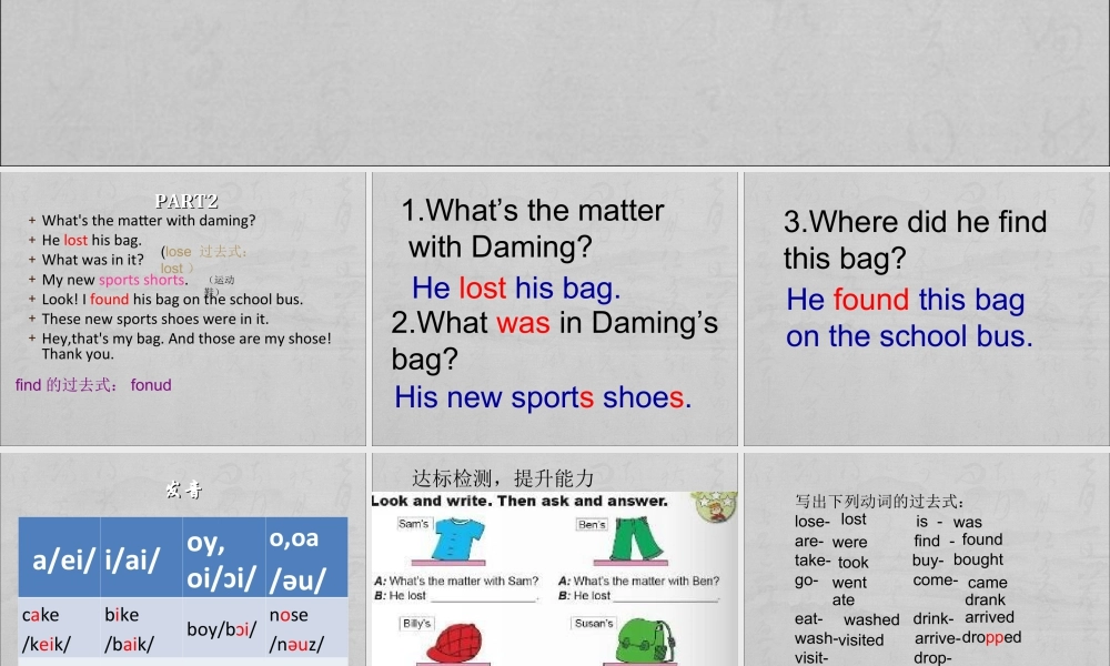 外研版小学英语课件-M4U2  what's the matter with Daming？.ppt