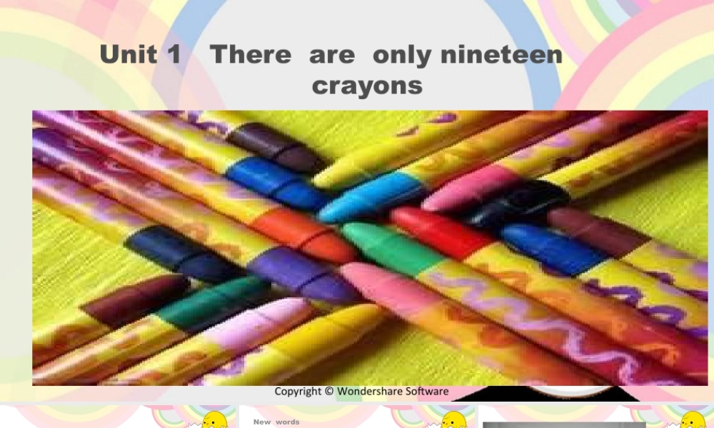 外研版小学英语课件-M5U1   there  are  only nineteen  crayons课件.ppt