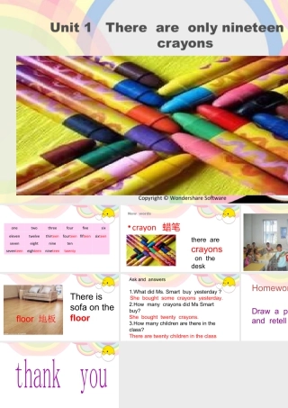 外研版小学英语课件-M5U1   there  are  only nineteen  crayons课件.ppt
