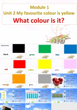 外研版小学英语课件-Module 1 My favourite colour is yellow--What colour is it.ppt