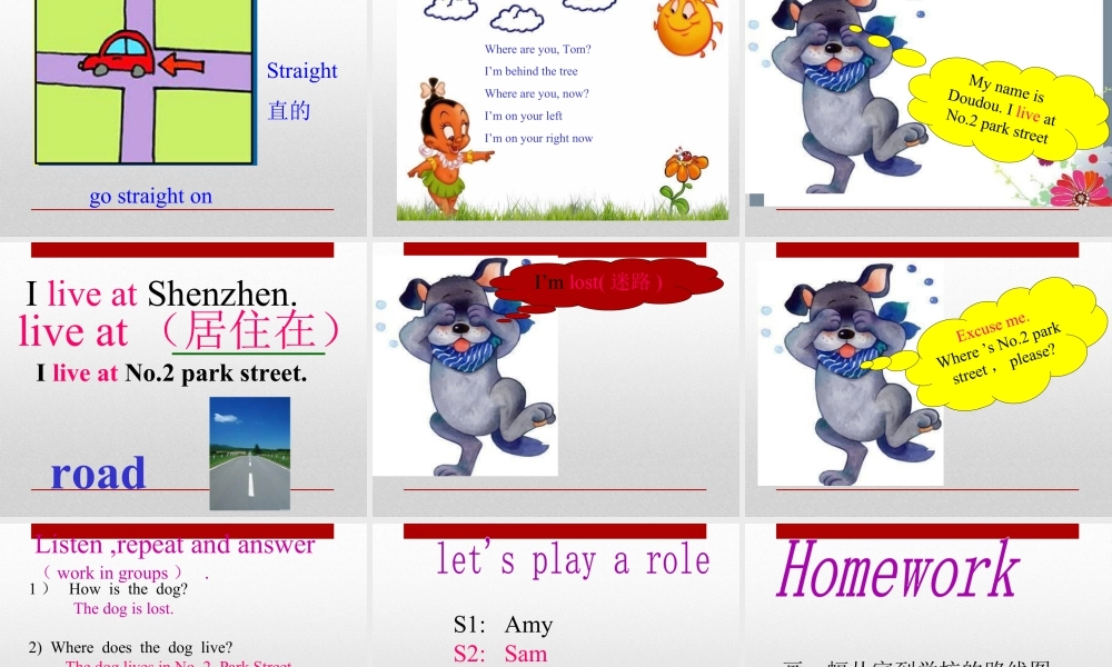 外研版小学英语课件-Module 1 Unit 1 Go straight on 课件.ppt