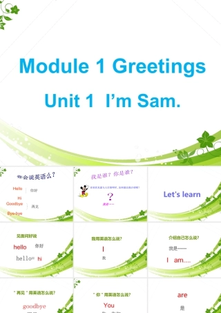 外研版小学英语课件-Module 1 Unit 1 I am Sam 课件.ppt