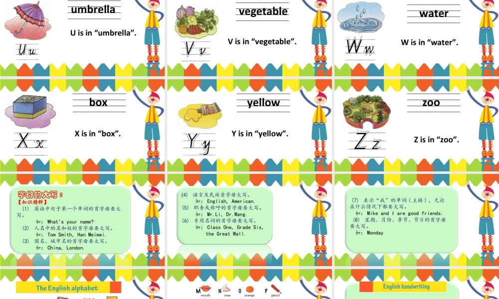 外研版小学英语课件-Module 1 Unit 1 It's the ABC song--字母的大小写.ppt