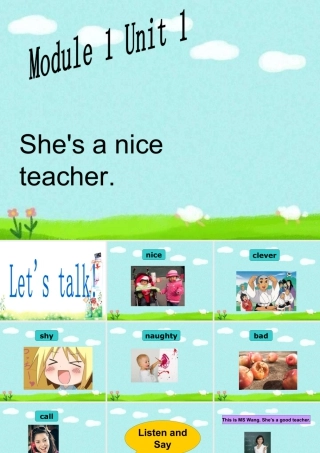 外研版小学英语课件-Module 1 Unit 1 She's a nice teacher 课件2.ppt