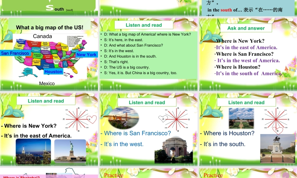 外研版小学英语课件-Module 1 Unit 2 It's in the west. 课件.ppt