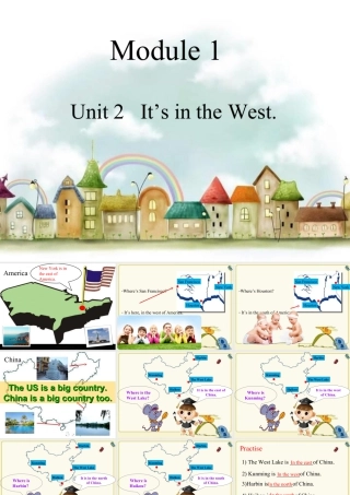 外研版小学英语课件-Module 1 Unit 2 It's in the west.ppt