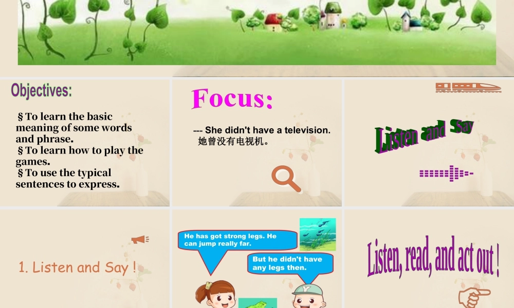 外研版小学英语课件-Module 1 Unit 2 She didn't have a television 课件2.ppt