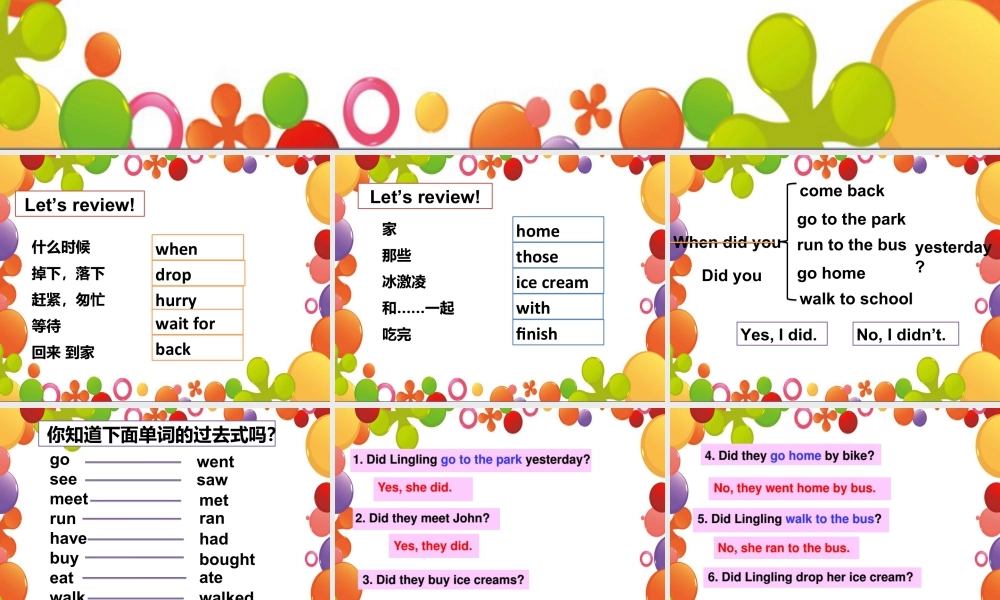 外研版小学英语课件-Module 1 Unit 2 We bought ice cream. 课件.ppt