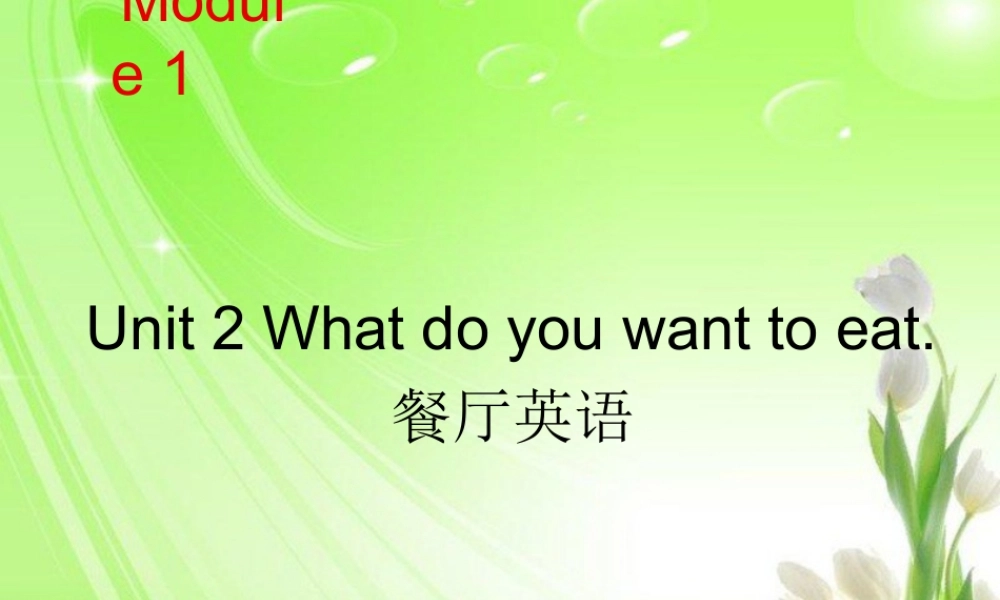 外研版小学英语课件-Module 1 Unit 2 What do you want to eat.餐厅英语.ppt