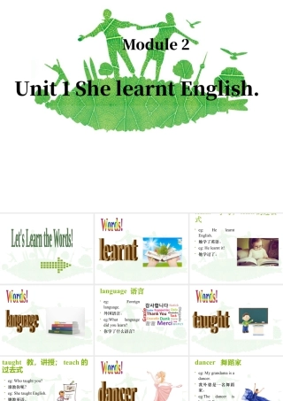 外研版小学英语课件-Module 2 Unit 1 She learnt English 课件1.ppt