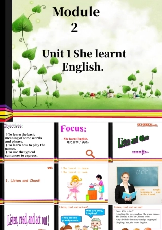 外研版小学英语课件-Module 2 Unit 1 She learnt English 课件2.ppt