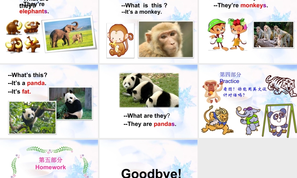 外研版小学英语课件-Module 2 Unit 1 They're monkeys 课件3.ppt