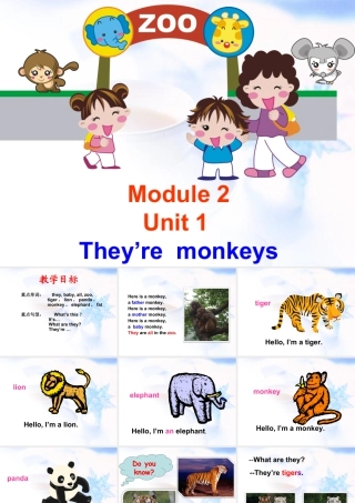 外研版小学英语课件-Module 2 Unit 1 They're monkeys 课件3.ppt