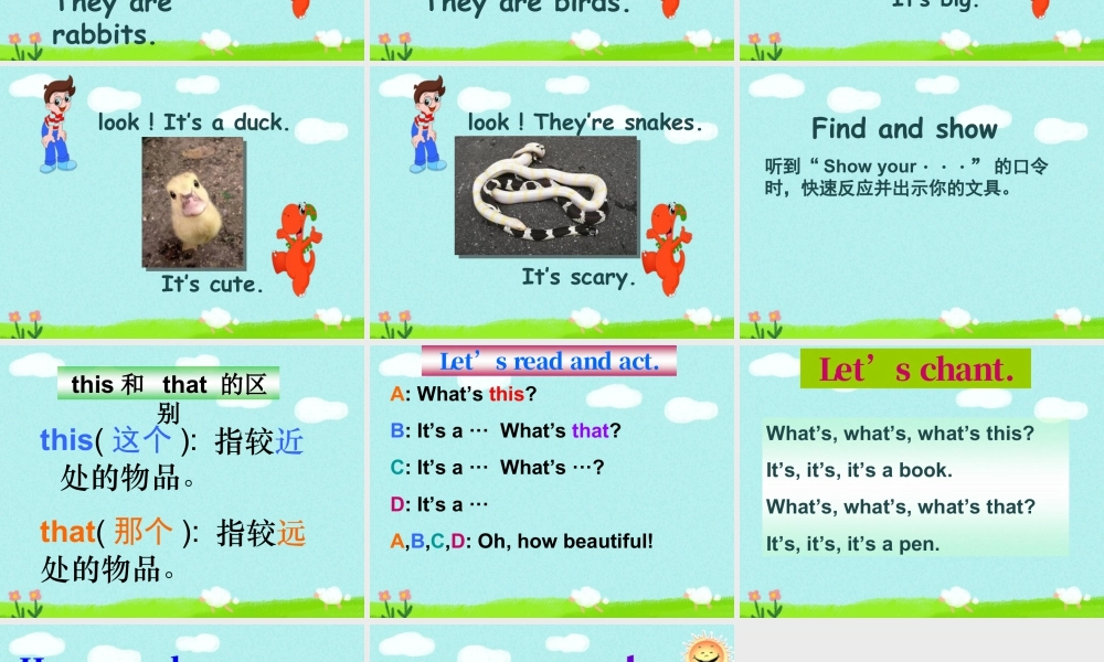 外研版小学英语课件-Module 2 Unit 1 They're monkeys--What's this.ppt