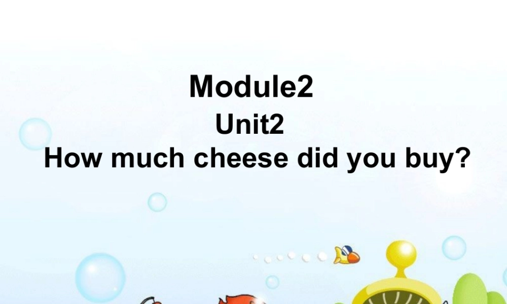 外研版小学英语课件-Module 2 Unit 2 How much cheese did you buy 课件.ppt