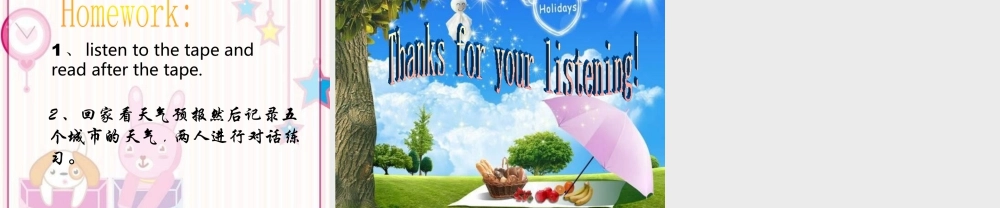 外研版小学英语课件-Module 2 Unit 2 It will rain in beijing--What will the weather be like 句型操练.ppt