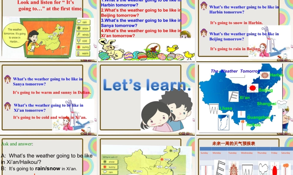 外研版小学英语课件-Module 2 Unit 2 It will snow in Harbin. 课件1.ppt