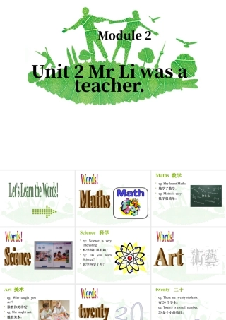 外研版小学英语课件-Module 2 Unit 2 Mr Li was a teacher 课件1.ppt
