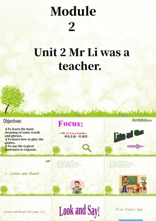 外研版小学英语课件-Module 2 Unit 2 Mr Li was a teacher 课件2.ppt