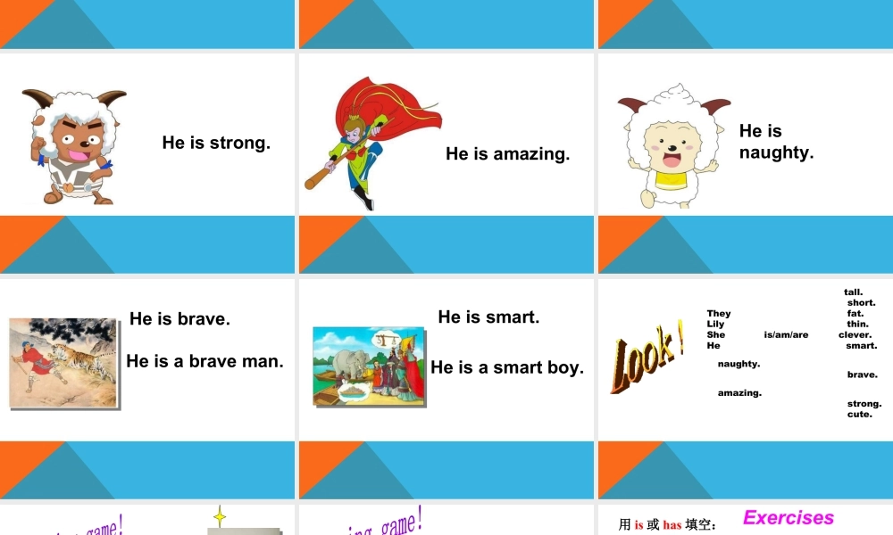 外研版小学英语课件-Module 2 Unit 2 That man is short--What's he like.ppt