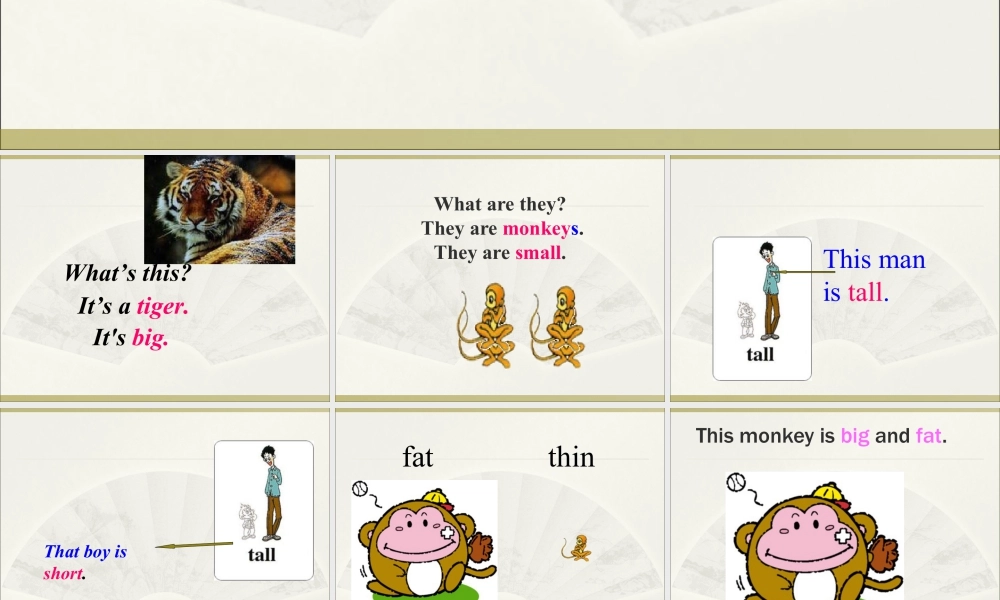 外研版小学英语课件-Module 2 Unit 2 The man is short课件1.ppt