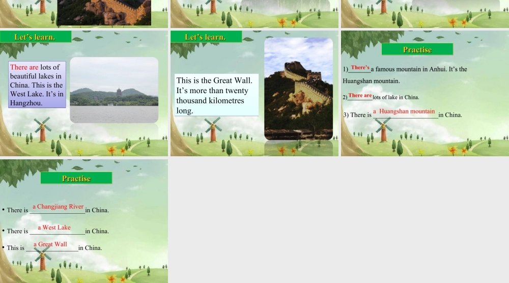 外研版小学英语课件-Module 2 Unit 2 There are lots of beautiful lake in China.ppt