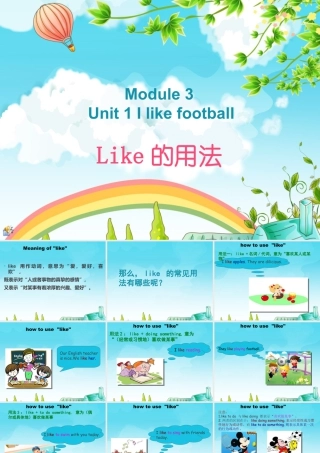 外研版小学英语课件-Module 3 Unit 1 I like football--like的用法.ppt