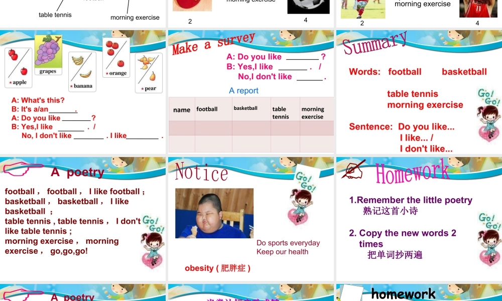 外研版小学英语课件-Module 3 Unit 1 I like football课件1.ppt