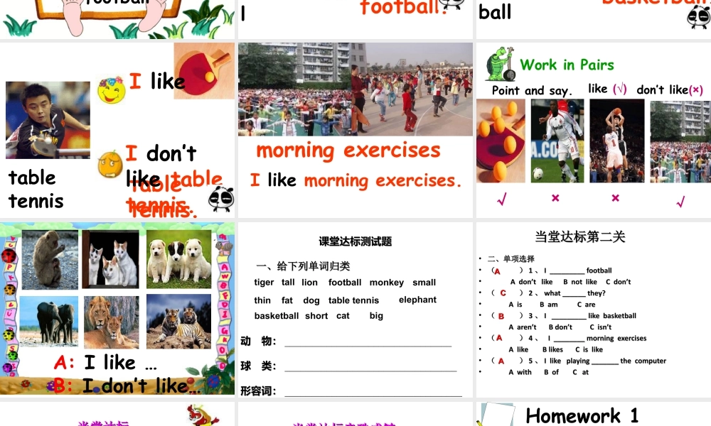 外研版小学英语课件-Module 3 Unit 1 I like football课件2.ppt