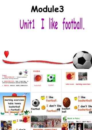 外研版小学英语课件-Module 3 Unit 1 I like football课件2.ppt