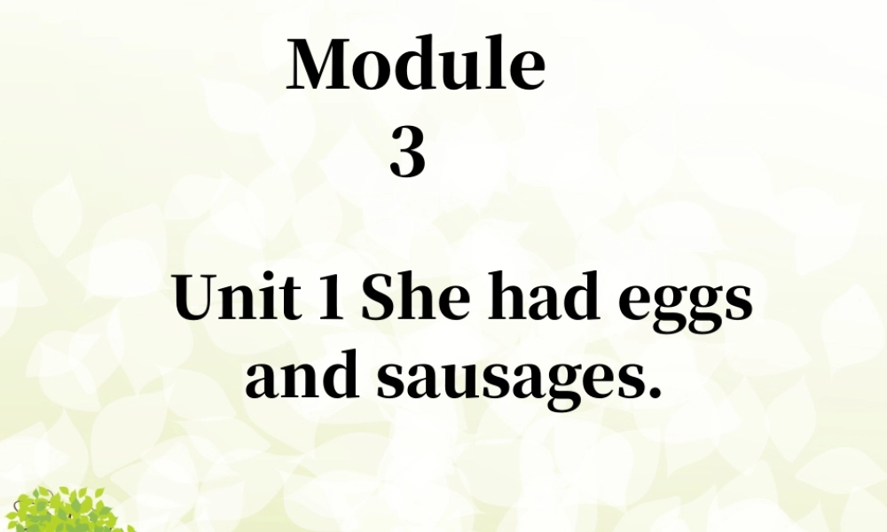 外研版小学英语课件-Module 3 Unit 1 She had eggs and sausages 课件2.ppt